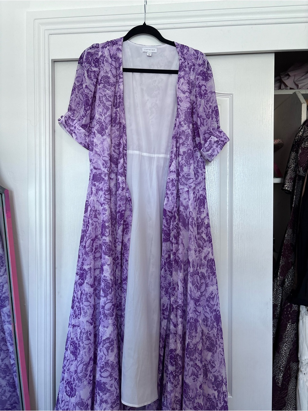 Santorini Lavender Floral Wrap Dress